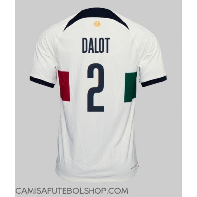 Camisa de time de futebol Portugal Diogo Dalot #2 Replicas 2º Equipamento Mundo 2022 Manga Curta